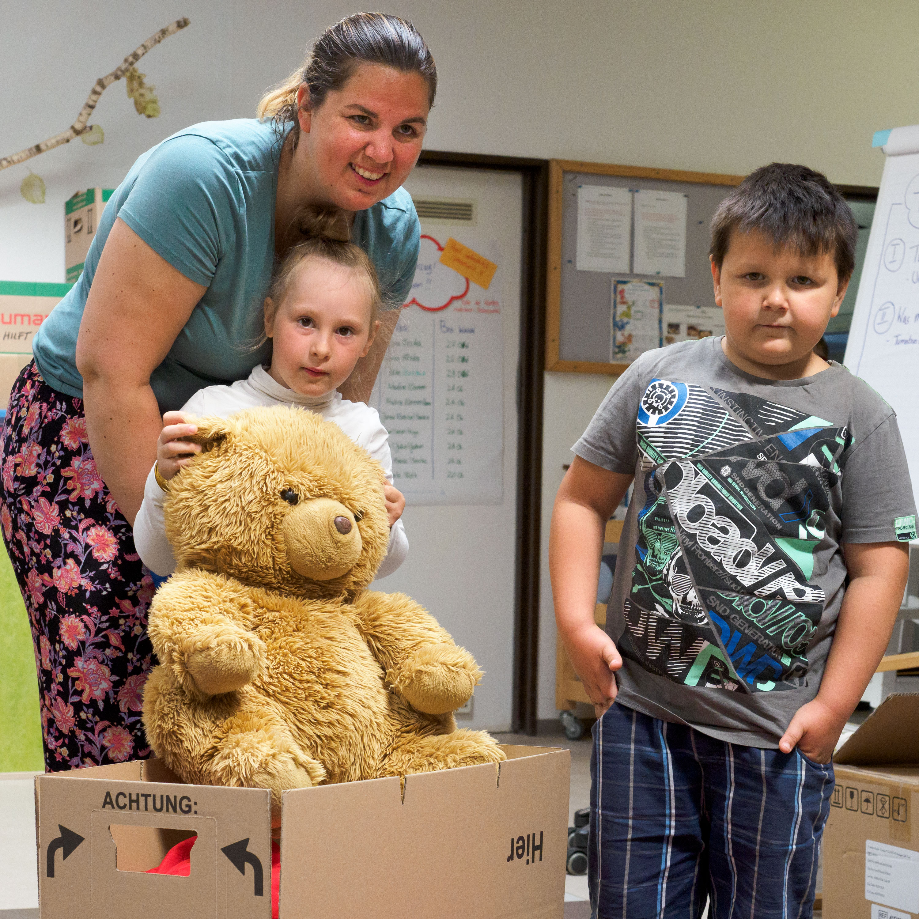 Auch der Teddy muss mit